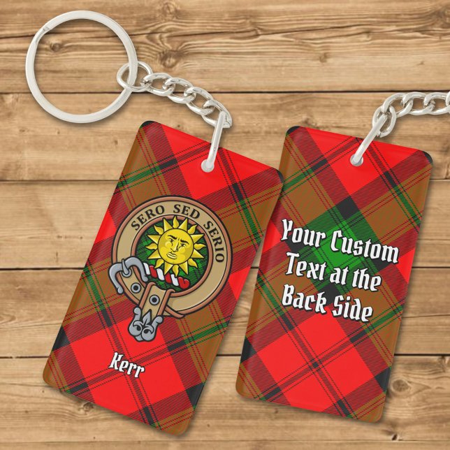 Clan Kerr Crest over Tartan Keychain (Creator Uploaded)