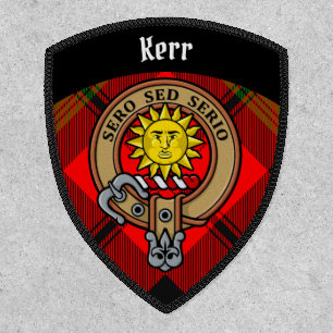 Clan Kerr Crest over Tartan Patch