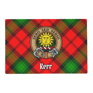 Clan Kerr Crest over Tartan Placemat