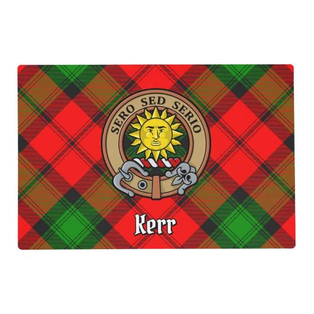 Clan Kerr Crest over Tartan Placemat (Front)
