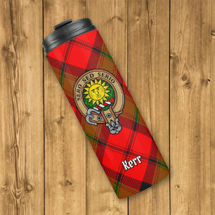 Clan Kerr Crest over Tartan Thermal Tumbler