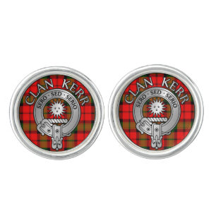 Clan Kerr Crest & Tartan Cufflinks