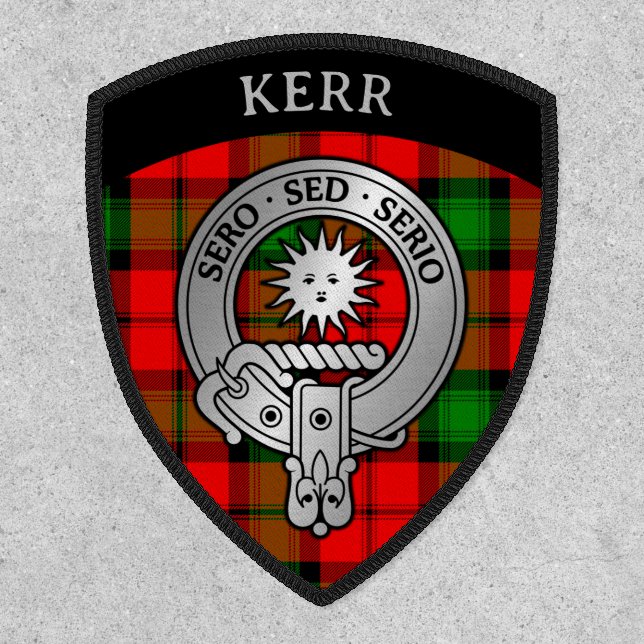 Clan Kerr Crest & Tartan Shield Patch (Front)