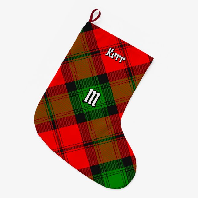 Clan Kerr Tartan Large Christmas Stocking (Front (Hanging))