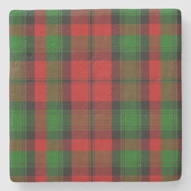 Clan Kerr Tartan Plaid Stone Coaster (Front)