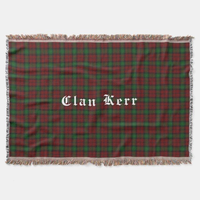 Clan Kerr Tartan Throw Blanket (Front)
