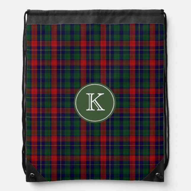 Clan Kilgour Tartan Plaid Monogram Backpack (Front)