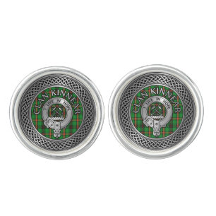 Clan Kinnear Crest & Tartan Knot Cufflinks