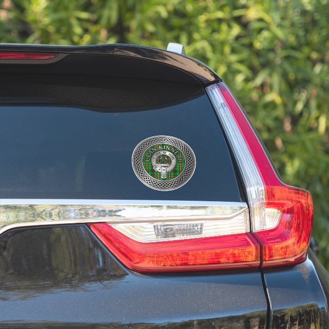 Clan Kinnear Crest & Tartan Knot Sticker (Car Side)