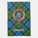 Clan Kirkpatrick Crest over Tartan Kitchen Towel
