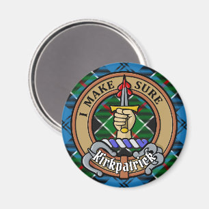 Clan Kirkpatrick Crest over Tartan Magnet
