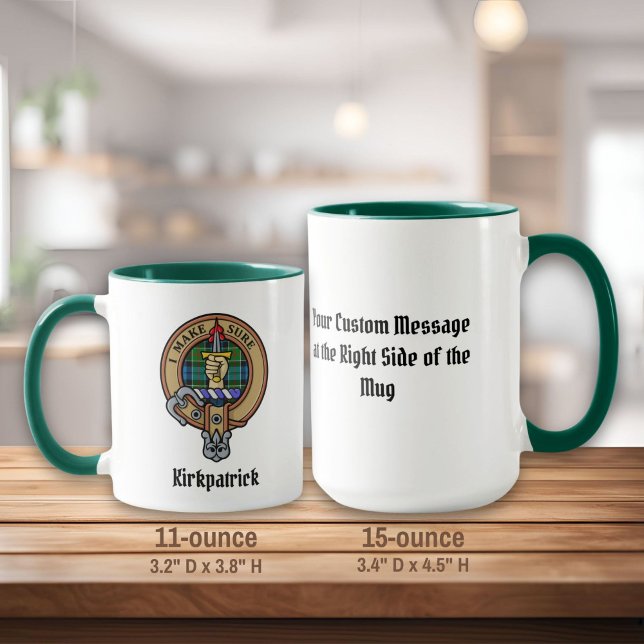 Clan Kirkpatrick Crest over Tartan Mug (Creator Uploaded)
