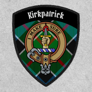 Clan Kirkpatrick Crest over Tartan Patch