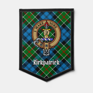 Clan Kirkpatrick Crest over Tartan Pennant
