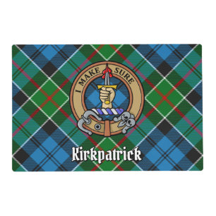 Clan Kirkpatrick Crest over Tartan Placemat