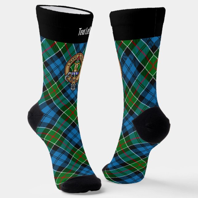 Clan Kirkpatrick Crest over Tartan Socks (Angled)