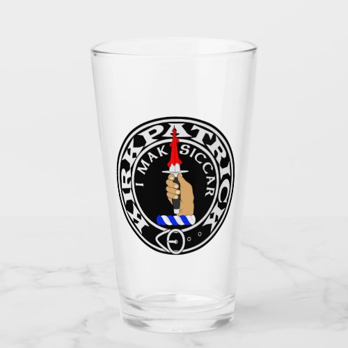 Clan Kirkpatrick I MAK SICCAR 16oz Glass Tumbler