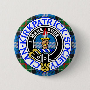 Clan Kirkpatrick Society tartan badge  Button