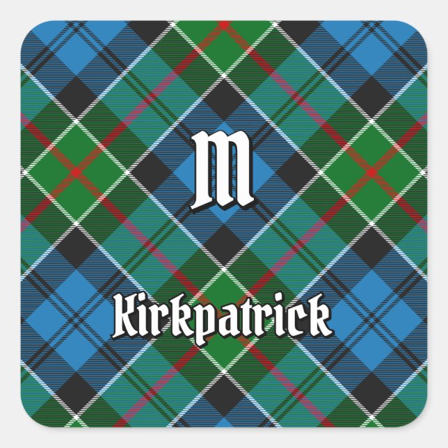 Clan Kirkpatrick Tartan Square Sticker (Front)