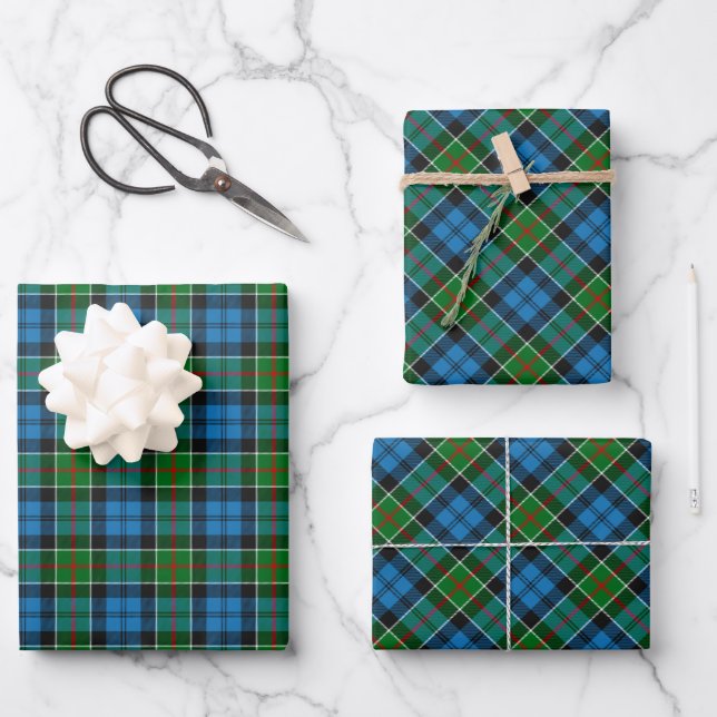 Clan Kirkpatrick Tartan Wrapping Paper Sheets (Front)