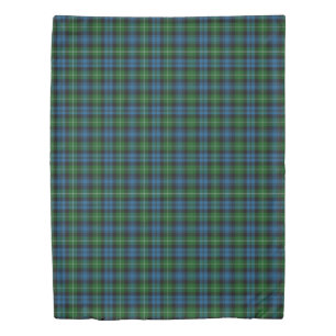 Clan Lamont Scottish Accents Blue Green Tartan Duvet Cover