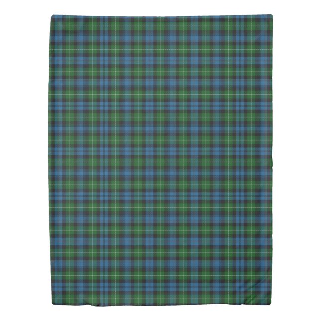 Clan Lamont Scottish Accents Blue Green Tartan Duvet Cover (Front)