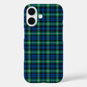 Clan Lamont Tartan Royal Blue and Green Plaid iPhone 16 Case