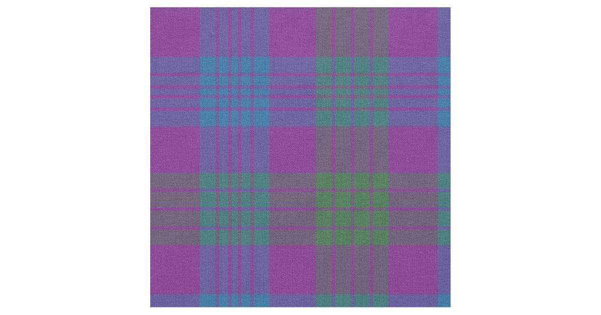 Clan Lang Tartan Purple, Green and Blue Plaid Fabric Zazzle