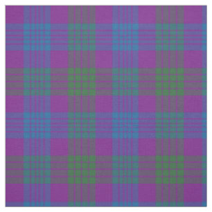 Clan Lang Tartan Purple, Green and Blue Plaid Fabric
