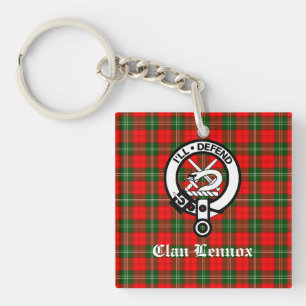 Clan Lennox Crest Badge & Tartan Keychain