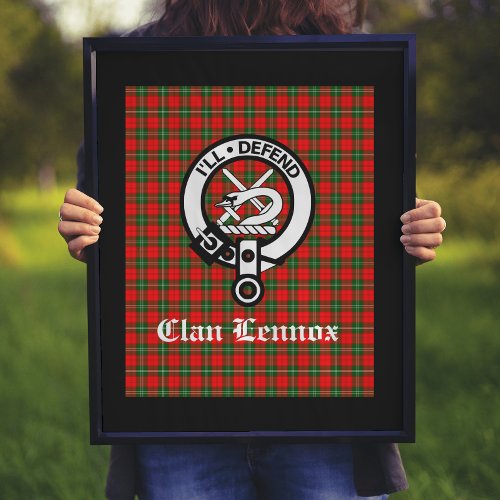 Clan Lennox Crest Badge  Tartan Poster