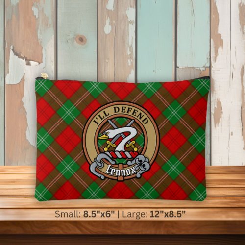 Clan Lennox Crest over Tartan Accessory Pouch