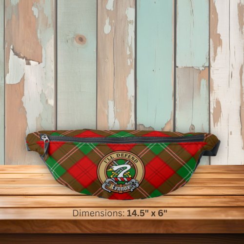 Clan Lennox Crest over Tartan Fanny Pack