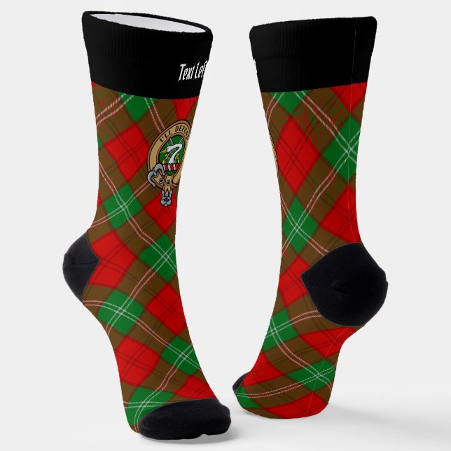 Clan Lennox Crest over Tartan Socks (Angled)