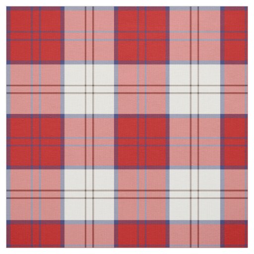 Clan Lennox Dress Tartan Red and White Plaid Fabric