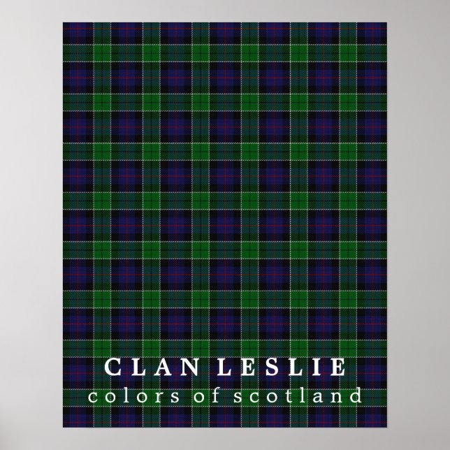 Clan Leslie Colors of Scotland Tartan Poster (Front)