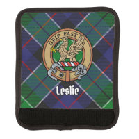 Clan Leslie Crest over Hunting Tartan