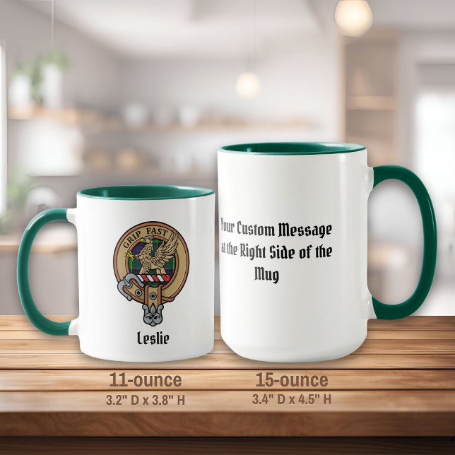 Clan Leslie Crest over Hunting Tartan Mug (Creator Uploaded)