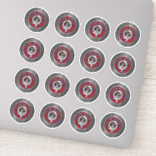 Clan Leslie Crest & Tartan Knot Sticker