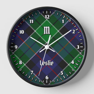 Clan Leslie Hunting Tartan Clock