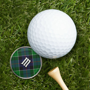 Clan Leslie Hunting Tartan Golf Ball Marker