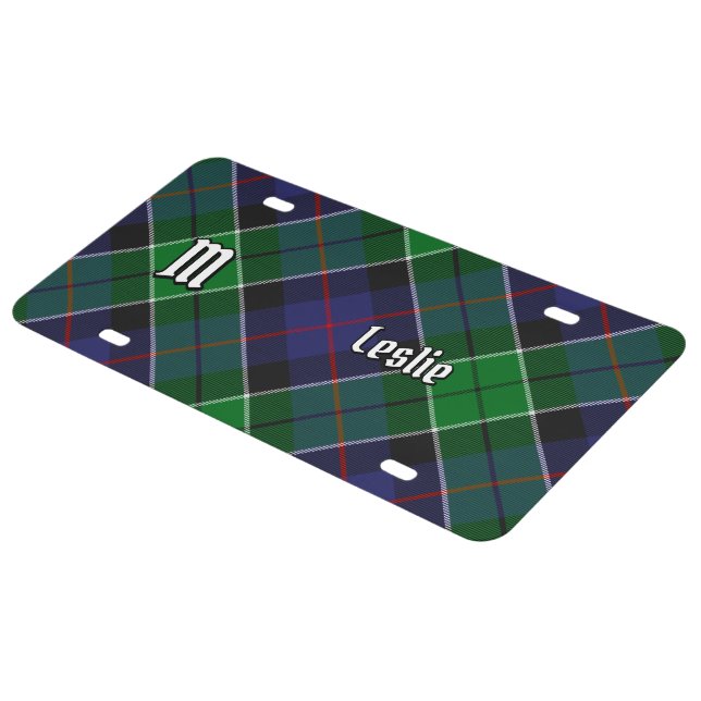 Clan Leslie Hunting Tartan License Plate (Side)