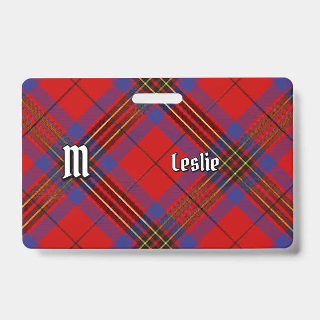Clan Leslie Red Tartan Badge (Front)