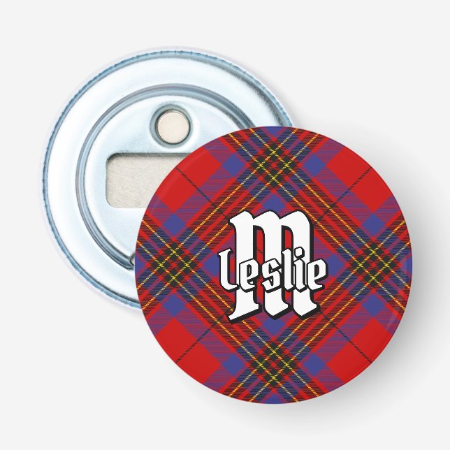 Clan Leslie Red Tartan Bottle Opener (Front)