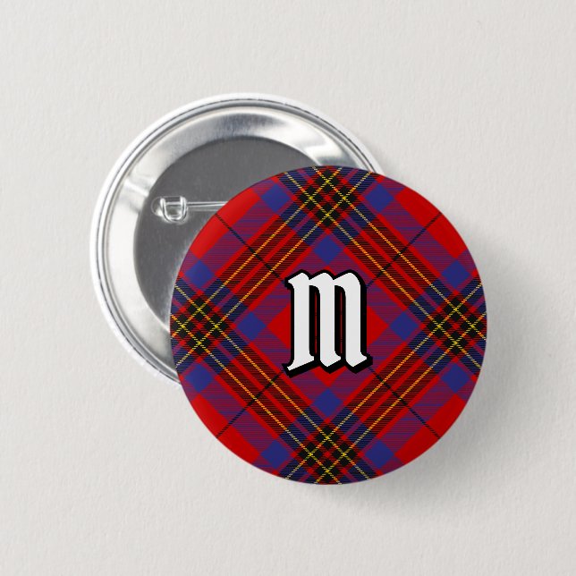 Clan Leslie Red Tartan Button (Front & Back)