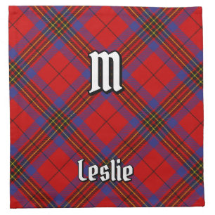 Clan Leslie Red Tartan Cloth Napkin