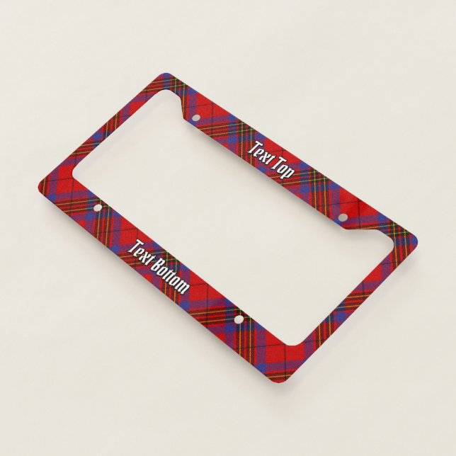 Clan Leslie Red Tartan License Plate Frame (3/4)