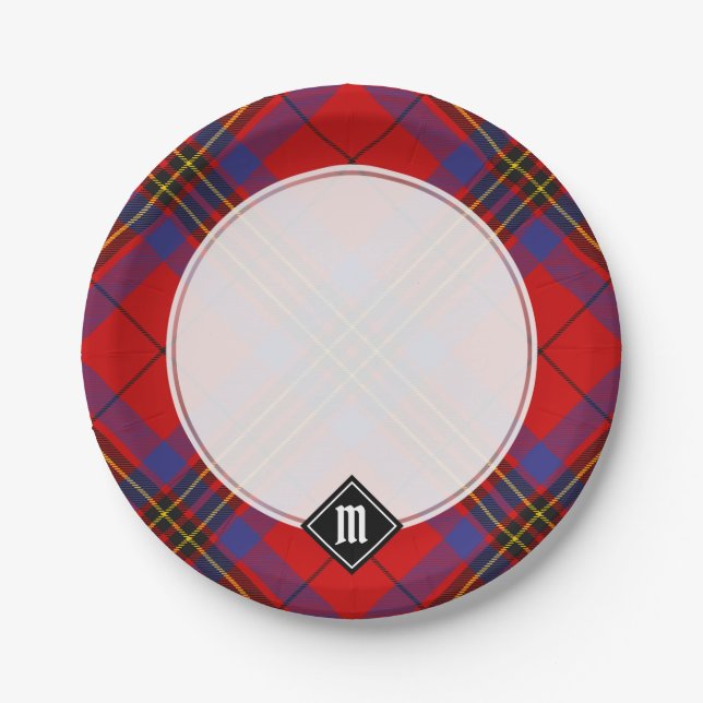Clan Leslie Red Tartan Paper Plates (Front)