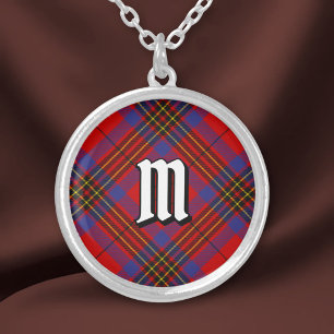 Clan Leslie Red Tartan Silver Plated Necklace