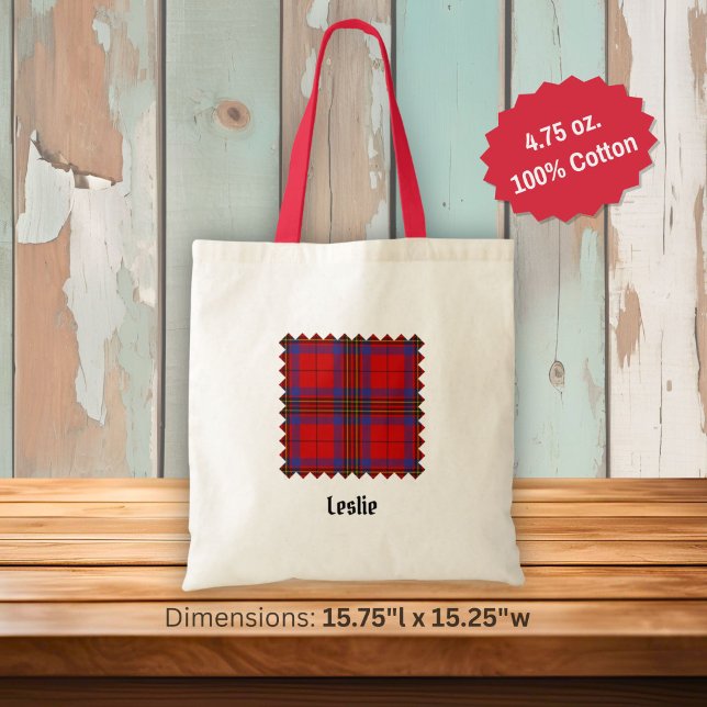 Clan Leslie Red Tartan Tote Bag (Creator Uploaded)